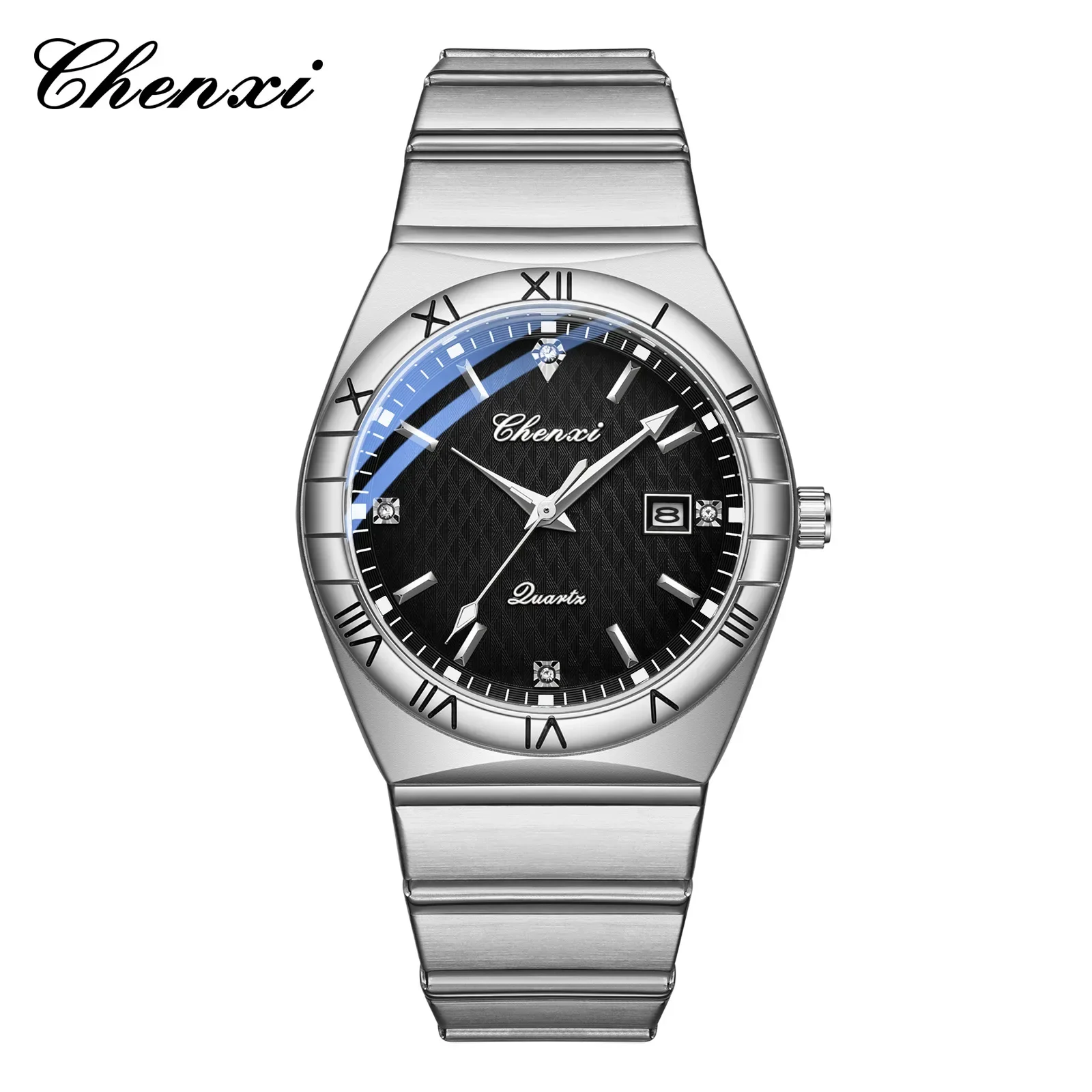 

CHENXI 6402 Fashionable Business Quartz Watch Luminous Calendar Waterproof Stainless Steel Models Watches for Men Reloj Hombre
