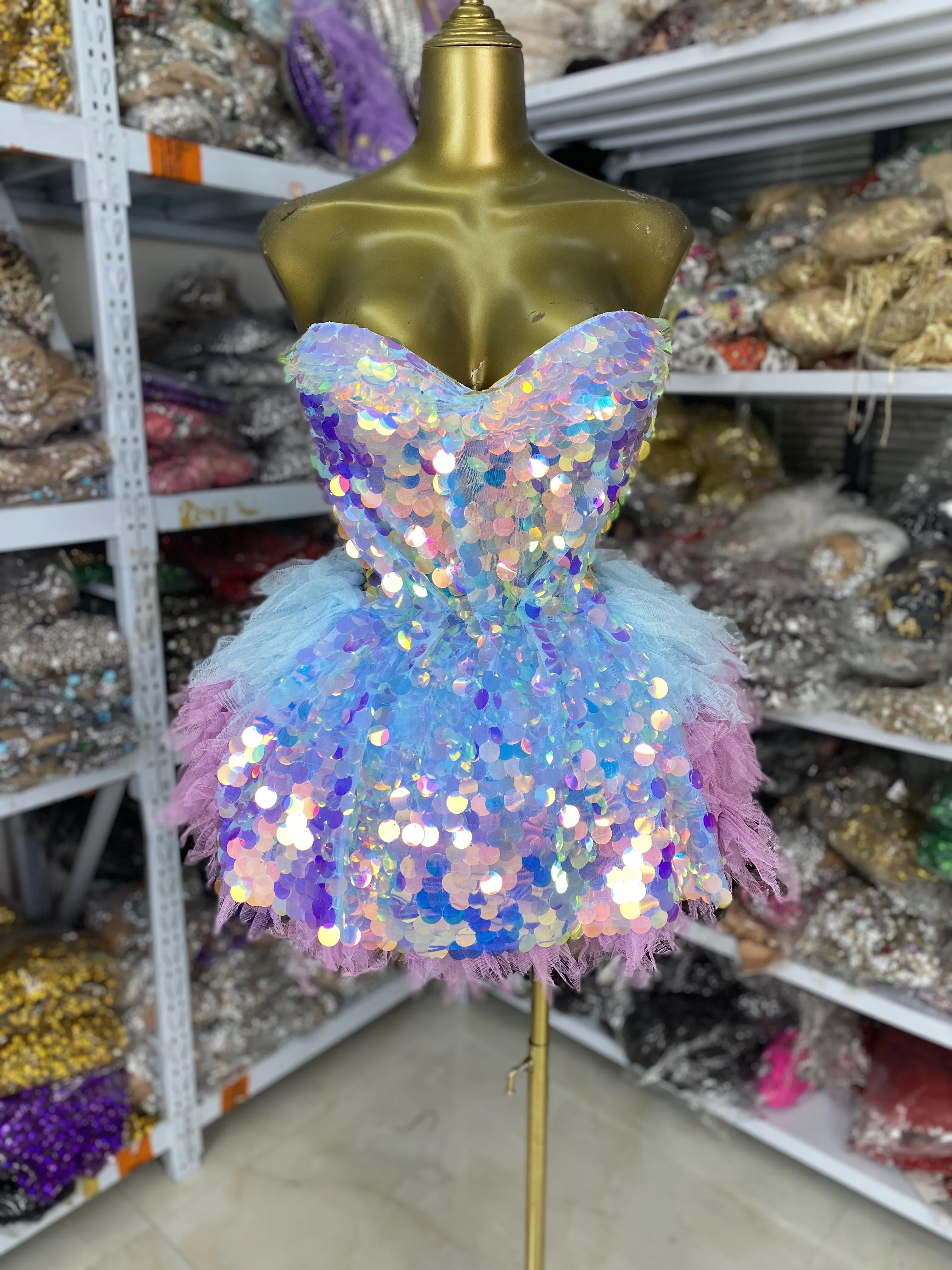 

Роскошный блестящий топ с лазерными блестками и мини-юбка-пачка, комплекты из двух предметов, вечернее клубное платье для фотосессии на день рождения