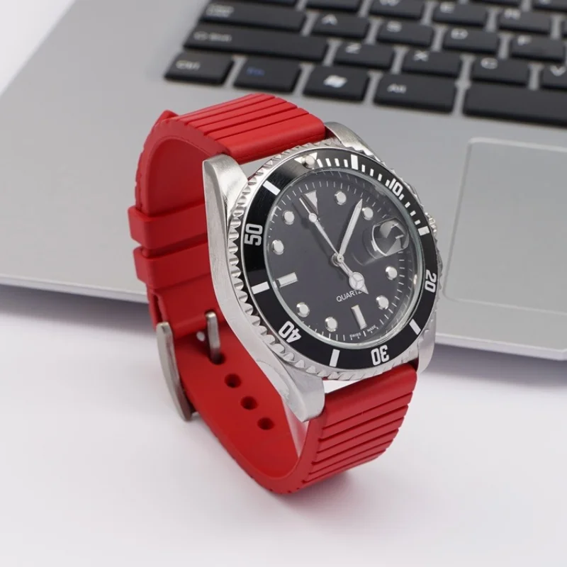 FKM Rubber Strap for Casio Seiko Rolex Omega Cartier 20 22 24mm Quick Release Watch Band Premium Quality Anti-Dust Bracelet