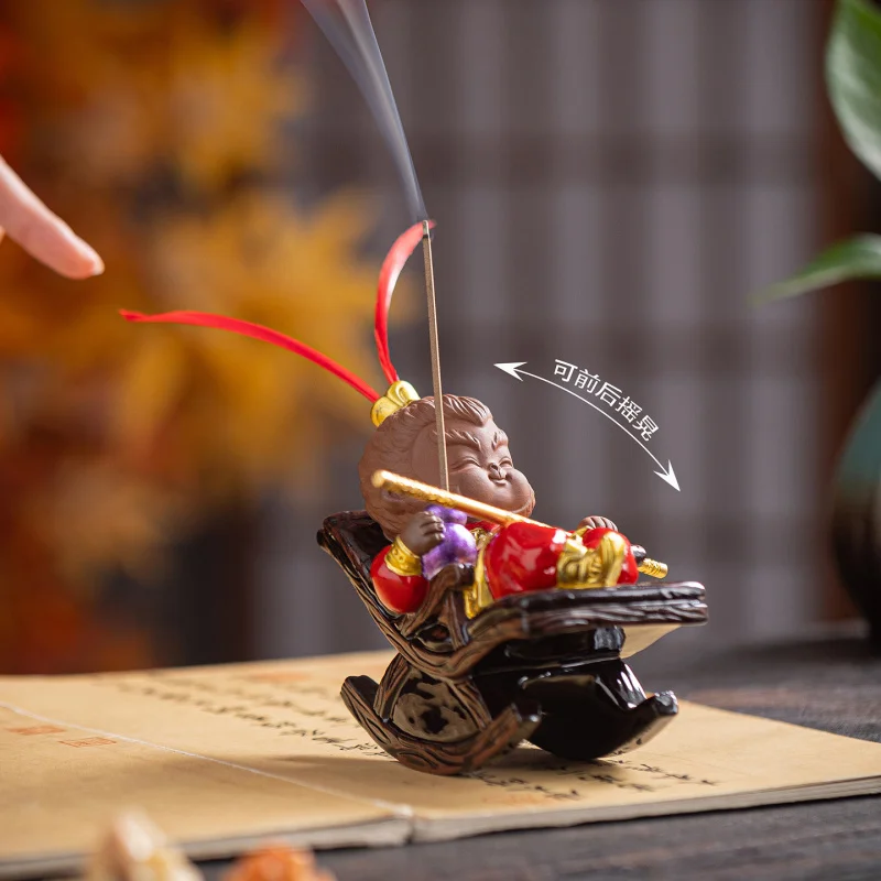 Ceramic Burner Ornament Zen Tea Table Rocking Chair Sun Wukong Incense Holder