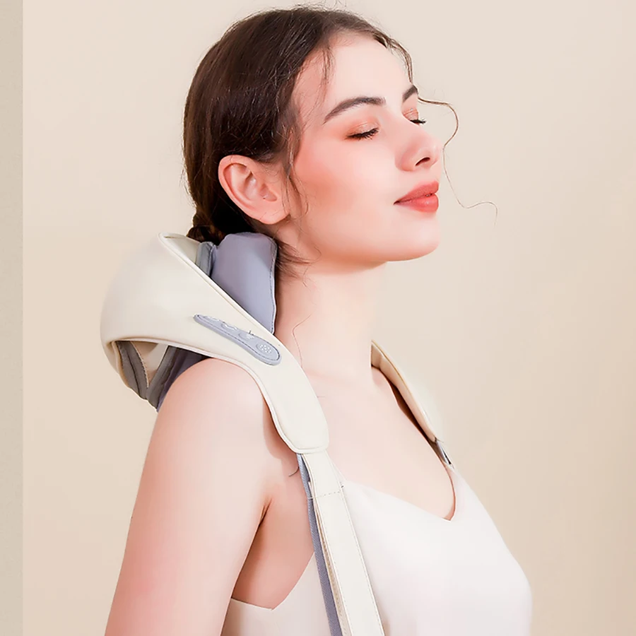 Neck Shoulder Massager Heating Neck Kneading Multifunctional Shiatsu Kneading Massage Cervical Relaxing Trapezius Massage Pillow