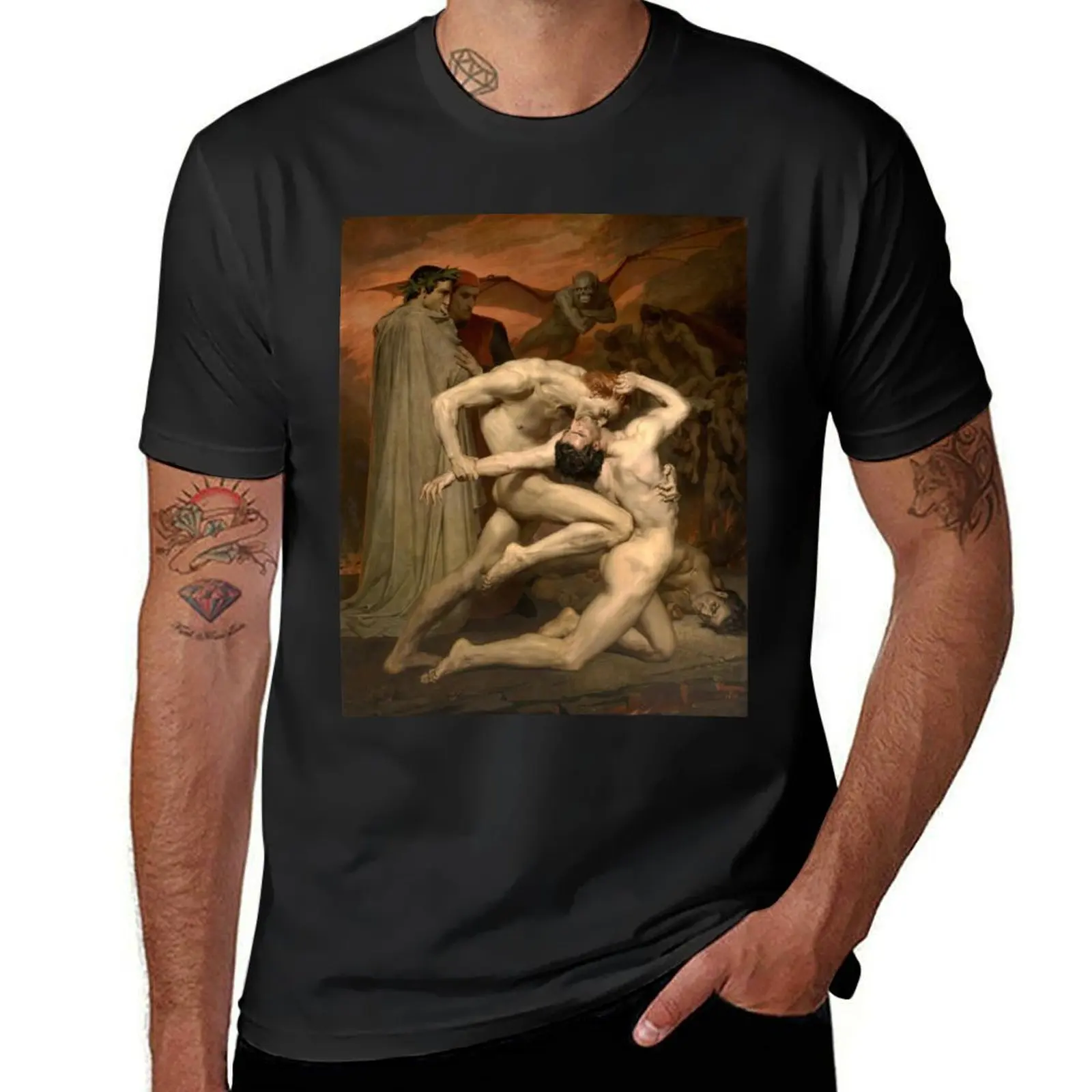 Bouguereau's Dante and Virgil T-Shirt Blouse customs mens graphic t-shirts hip hop