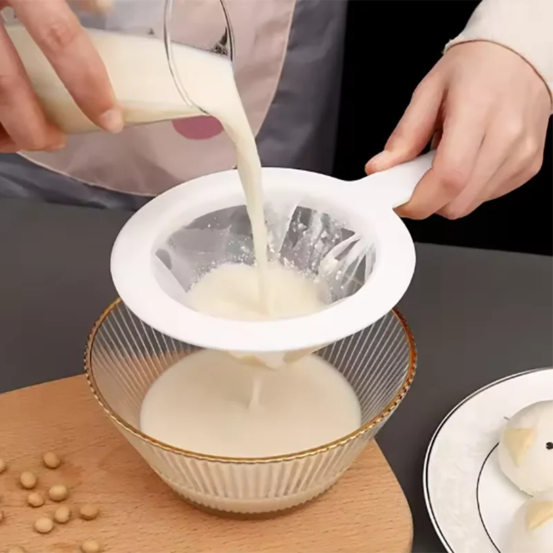 Mesh Hand-held High Density Mesh Soy Milk Wine Filter Bag Nut Bag Tea Coffee Oil Yogurt Reusable Filter Net