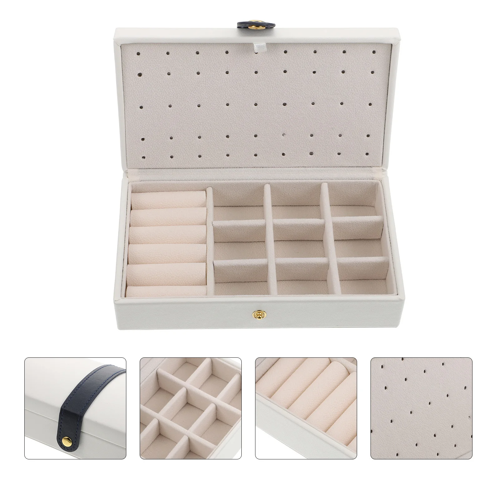 

1Pcs Portable Double-Layer Jewelry Box Organizer Desktop Storage Holder for Rings Necklaces Earrings Small Items