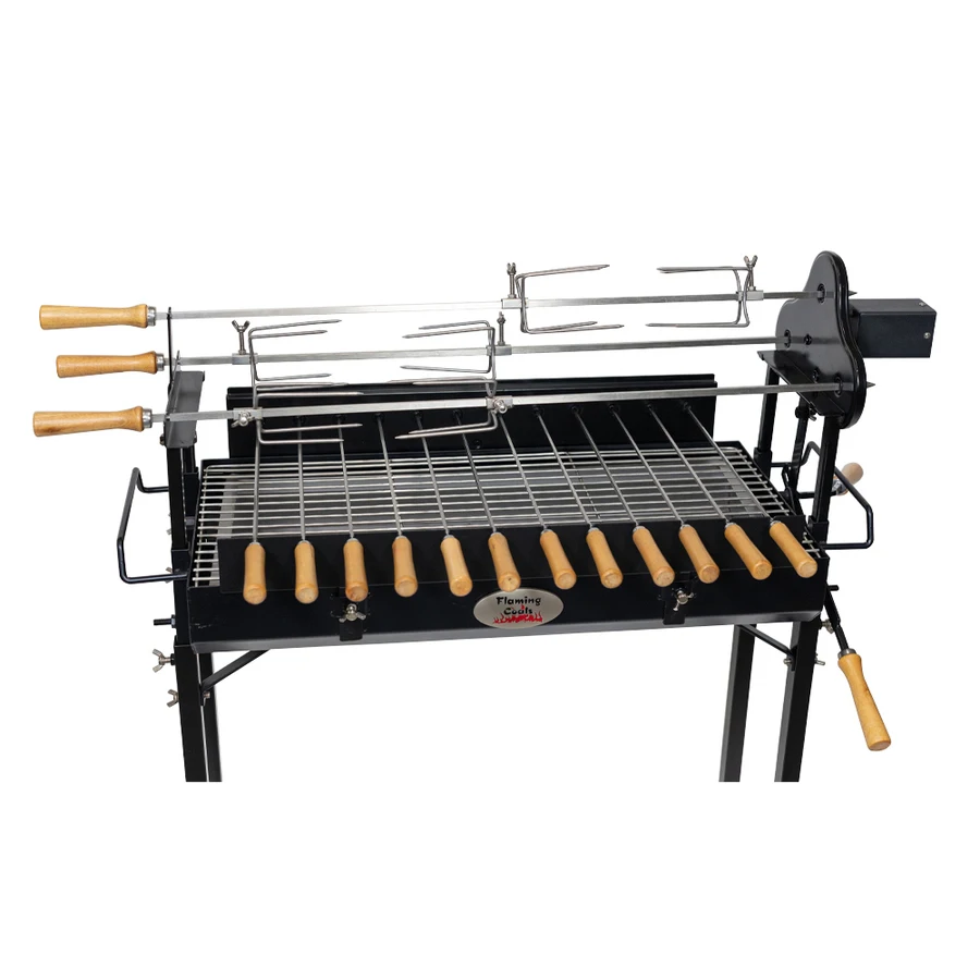Original Black Cypriot Greek Charcoal Rotisserie BBQ Grill