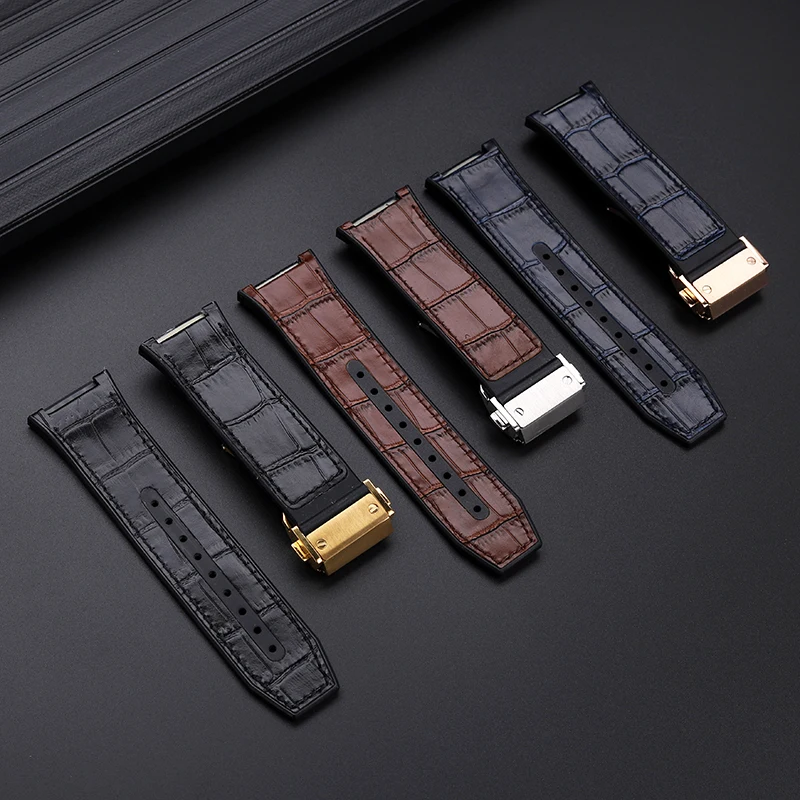 Special Interface Rubber WatchStrap For Ferragamo FQ2020013 F80 FIJ060017 FQ2020013 Watchband Waterproof Cowhide Leather Surface