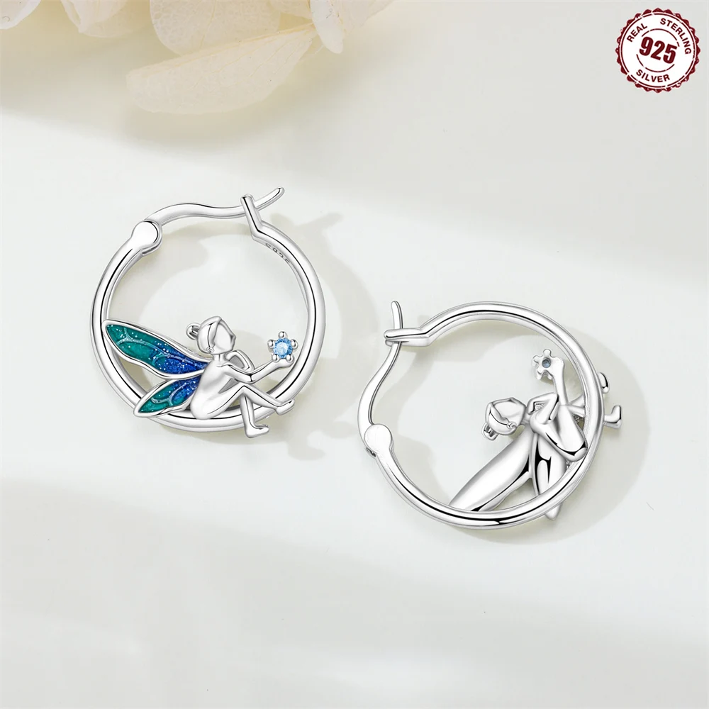 A pair of Bohemian vacon-style 925 sterling silver hummingbird ear rings, perfect as a gift for weddings, vacations and Thanksgi