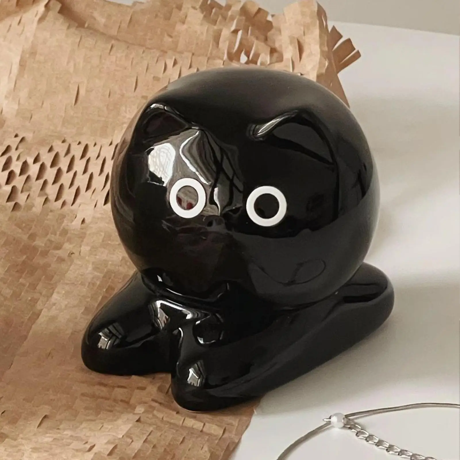 Toothpick Holder Dispenser Toothpick Holder Cat Collectible Figurines Ceramic Case Storage Container Cute Decor Cat Figurines