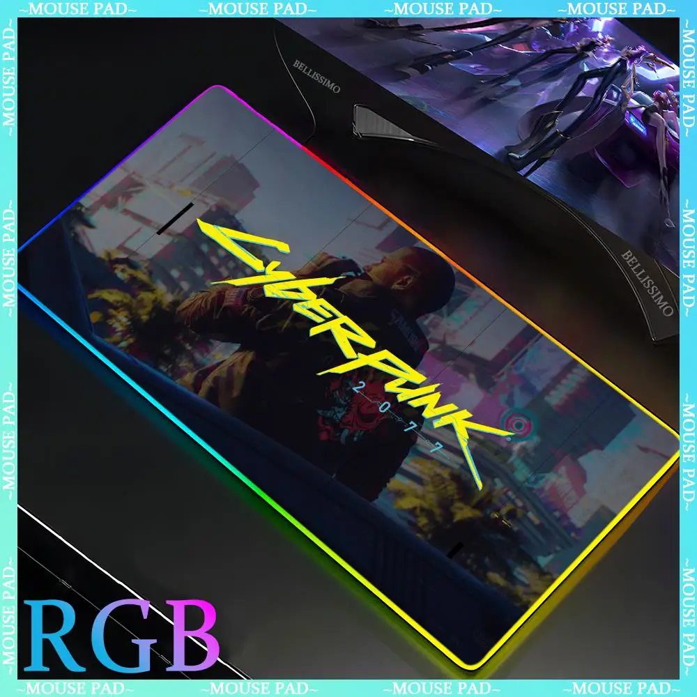 C_cyberpunk non-slip pad Mouse Pad RGB anime pad Gaming accessories Writing accessories 1000x500x4mm