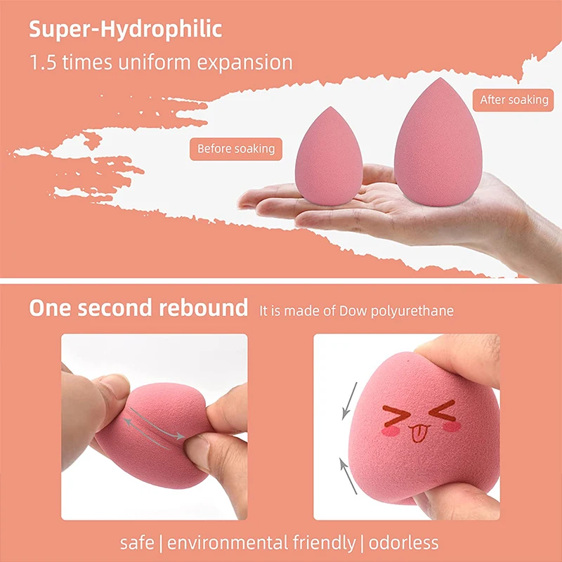 4/8/16Pcs Makeup Sponge Cosmetic Puff Set Foundation Powder Beauty Make Up Tools & Accessories Blender Wholesale