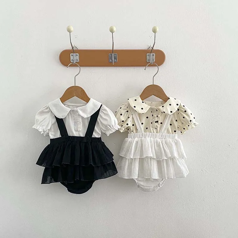 Adorable Infant Baby Straps Ruffles Dress 0-24Months Girl's Suspender Jumpsuit Rompers Summer Autumn Toddler Overalls