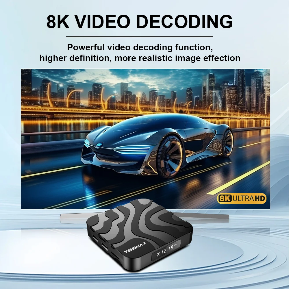 T95MAX Smart TV Box Android 14.0 Allwinner H618 Wifi Dual 2.4G/5G 8K BT 64GB 128GB HDR10 Media Player Set-top Box Google Netflix
