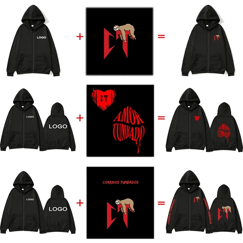 Sweat à capuche à manches longues pour hommes et femmes, imprimé personnalisé, fermeture éclair, vêtements amples et décontractés, mode, pull à capuche, personnalité