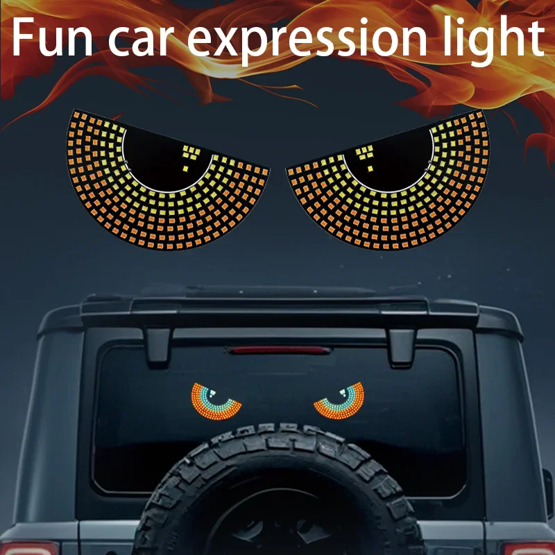 

New Devil's Eye Car LED decorative lights Fun emoticon light Car window decorative eye light USB compatible for cars and trucks