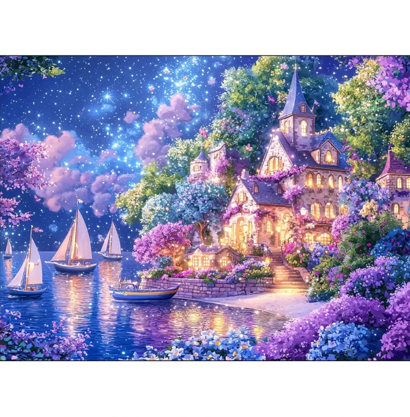 9ct 100x75cm Harbour Printed Kit Cross Stitch Embroidery DIY Needlework Set  Crafts With Needles Threads