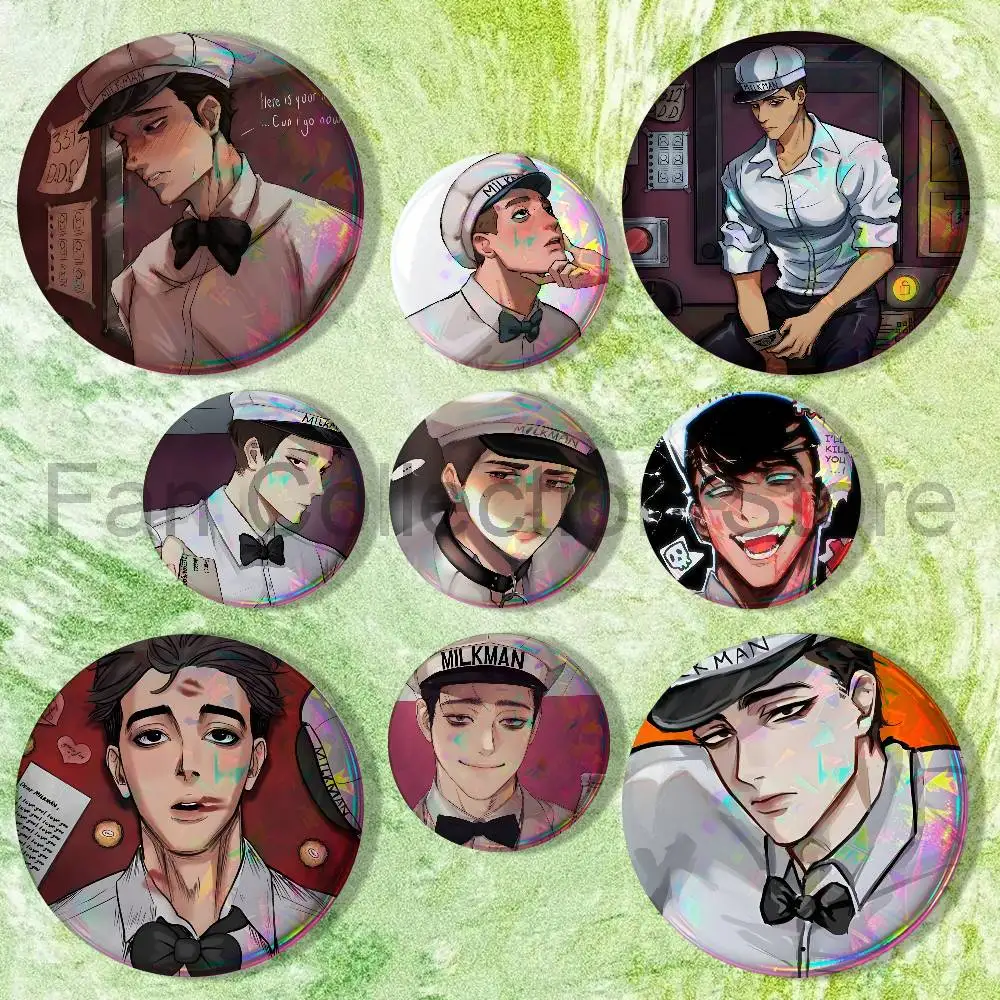 Milkman Not My N-Neighbor 22mm,32mm,42mm,58mm,75mm Round Badge Brooch for Various Clothing Backpacks Jewelry Accessories Gift