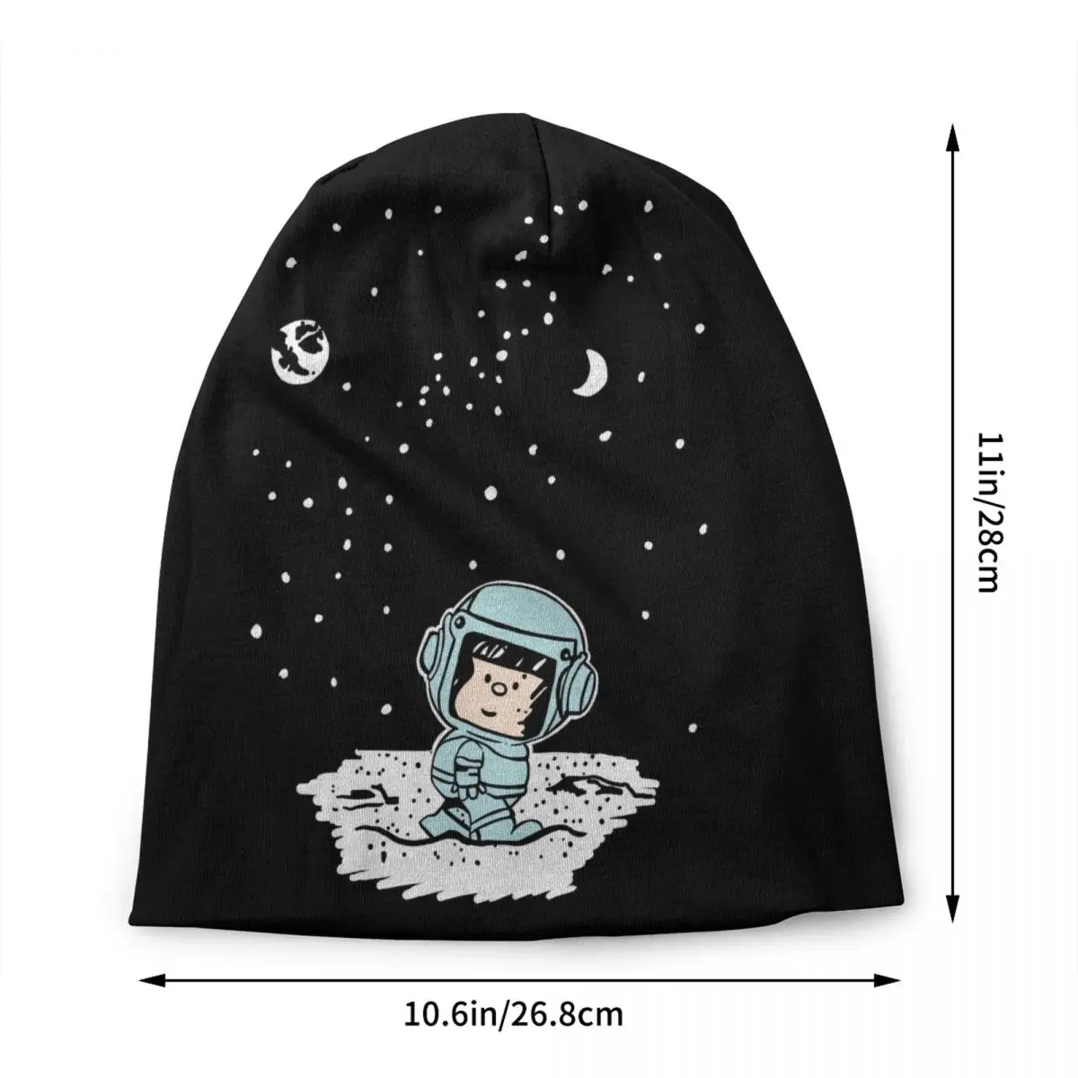 Custom Space Astronaut Mafalda Beanie Cap Winter Warm Bonnet Femme Knitted Hats Street Outdoor Quino Skullies Beanies Caps