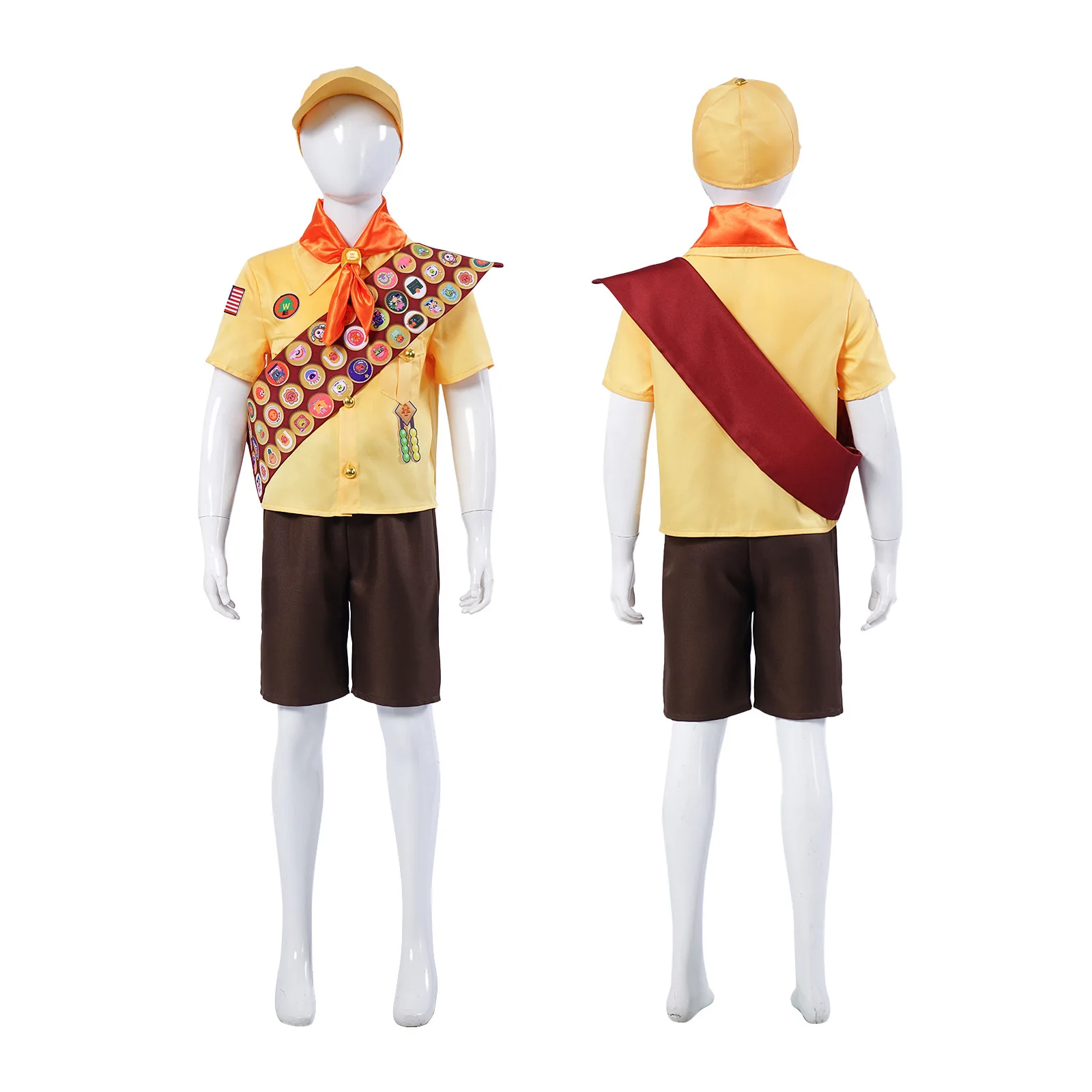 2025 Halloween Up Movie Russell Cosplay Costume Kids' Little Explorer Outfit for Anime Film Character Performances
