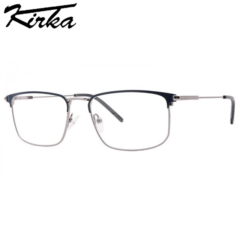 Kirka Men Glasses Frames Square Eyeglasses Male Business Computer Glasses Frames Metal Myopia/Reading Glasses Frames MM4007