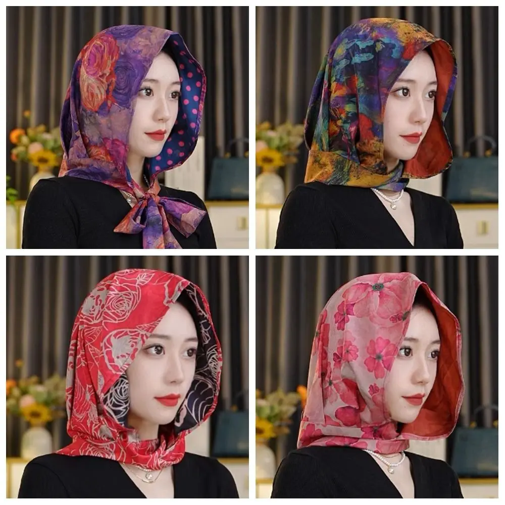 

Повседневная элегантная шляпа-тюрбан с принтом, солнцезащитный крем с рисунком, женский платок, полиэстер, хлопок, лен, шаль и накидки, женская шапка на голову