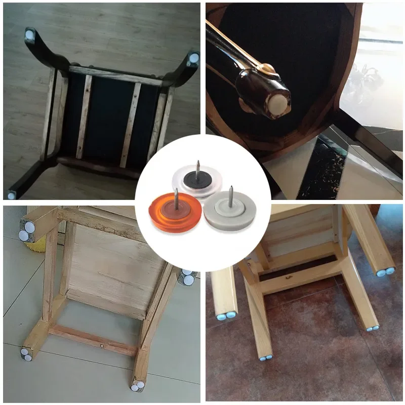 Chair Table Furniture Leg Bottom Feet Plastic Thumbtack Pads Floor Protectors Silent Furniture Legs Skid Nail Cap