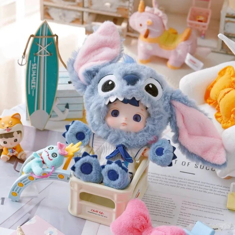 

Pop Mart Hacipupu Stitch 1/8 Scale Posable Action Figure Collectible Plush Doll Blind Box Desktop Decor Ornament Gift