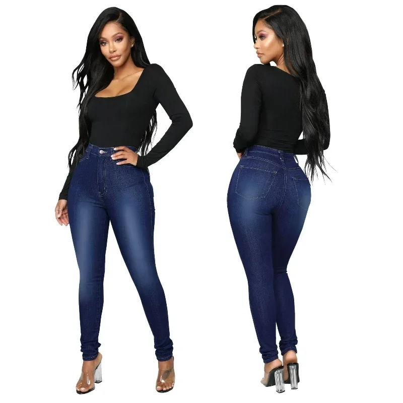 

Pencil Pants Women Vintage Washed Jeans Sheath Denim Ankle Length Jean Pearls Solid Pockets Casual High Waist Skinny 2025