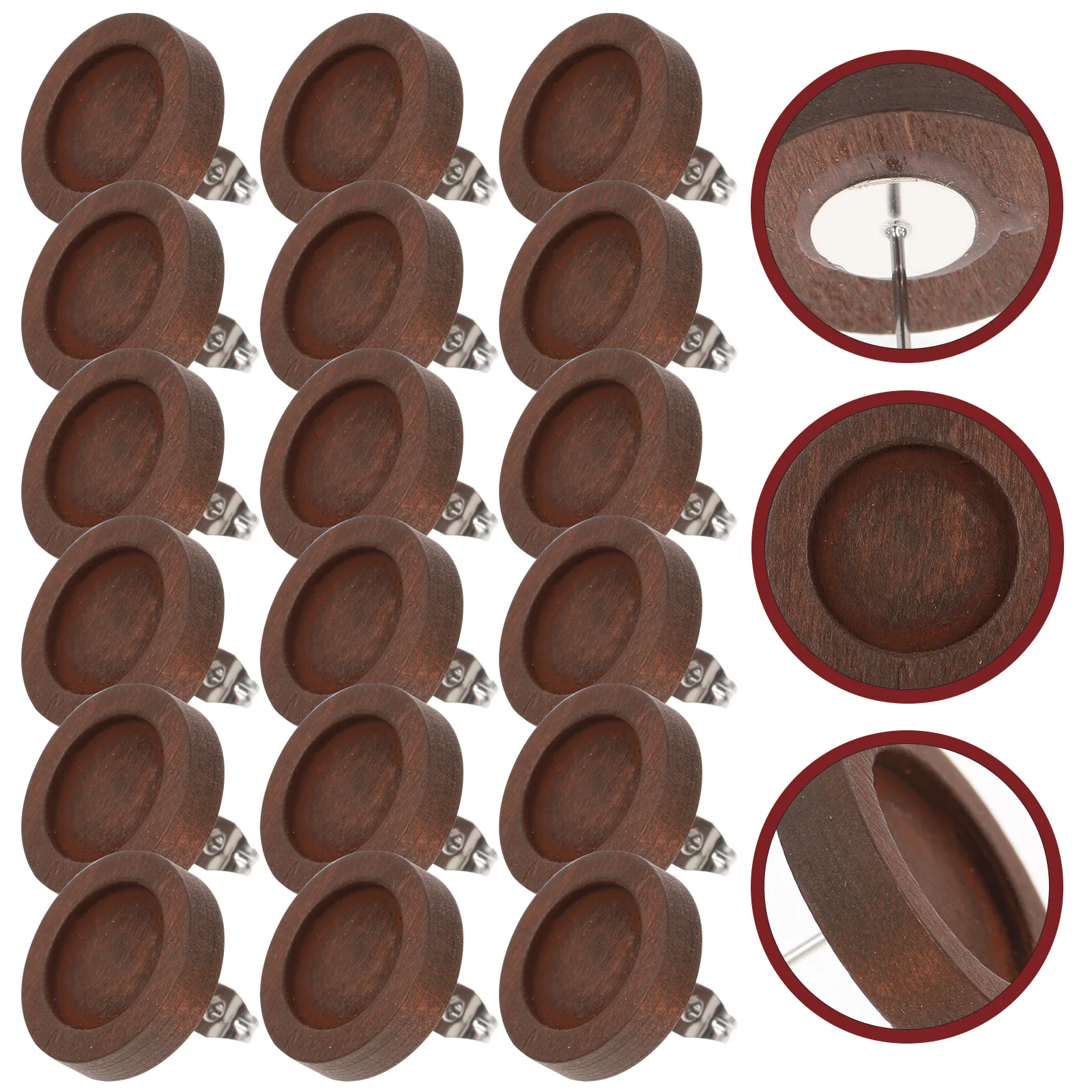 30 قطعة قاعدة الحافة الخشبية الصواني Diy بها بنفسك صنع المجوهرات عدة للأطفال الكبار لوازم الحرفية القرط إعداد الفراغات Diy بها بنفسك القرط