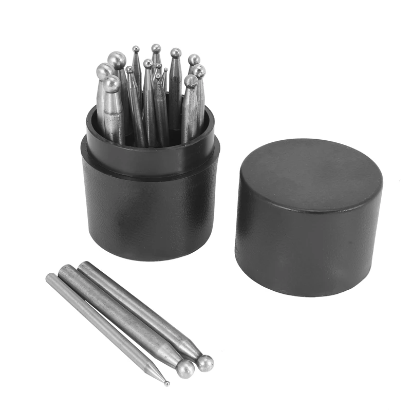 JewlessTool-Ensemble de nuits de Dapping, kit d'outils de bijoux, poinçons de Dapping avec support en plastique, 17 pièces