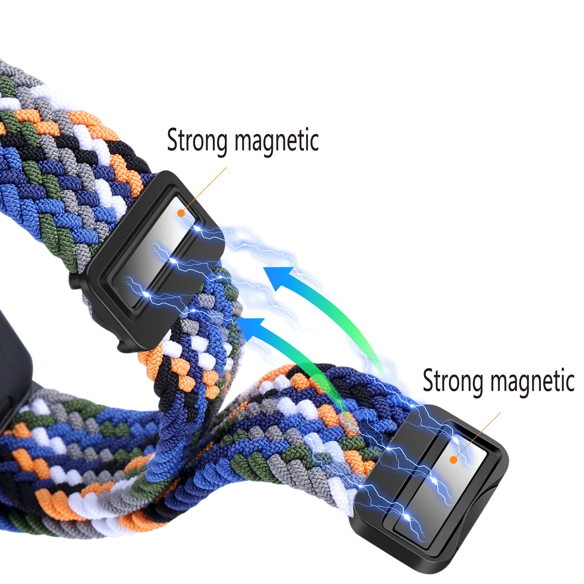 Magnetic Braided Loop for Huawei Band 9 8 Strap Accessories Adjustable Wristband Elastic Nylon Bracelet Correa Huawei Band9 band