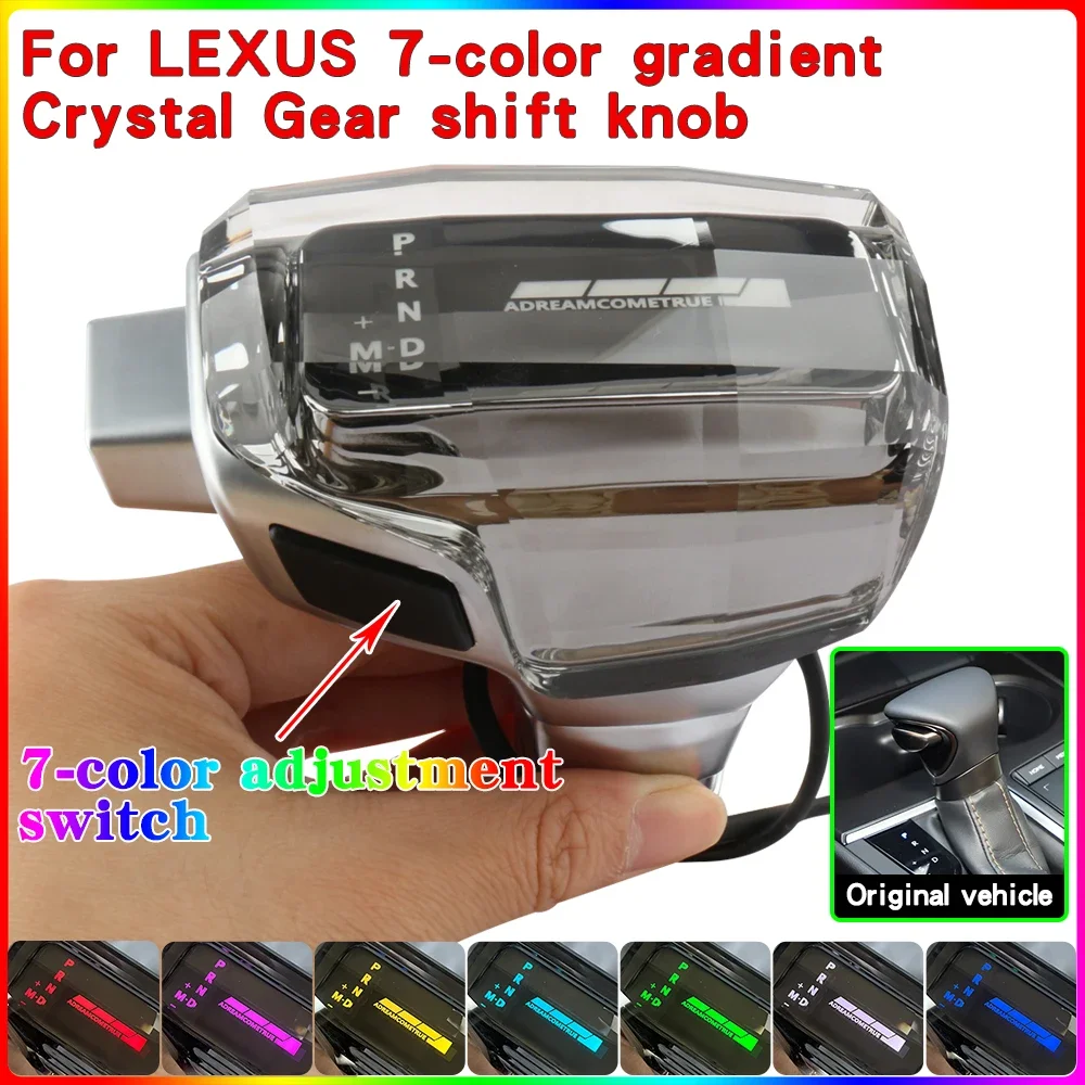 

For Lexus ES UX LX Crystal LED light shifter lever Gear shift knob Car interior accessories automatic gear box handle Gear head