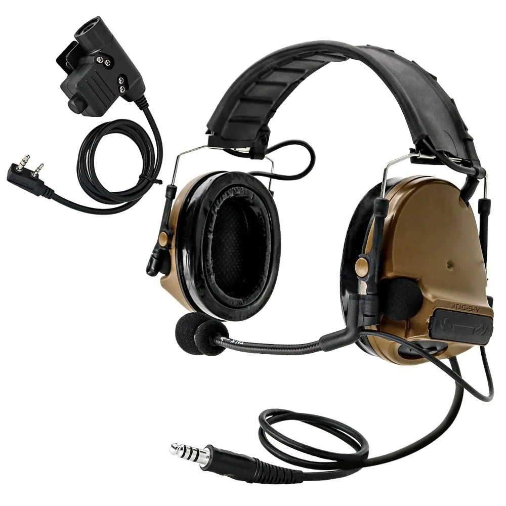 

Tactical Headset COMTAC III Noise Cancelling Military Headphones for Airsoft Hunting Shooting Sports Silicone Earmuffs&U94 Ptt