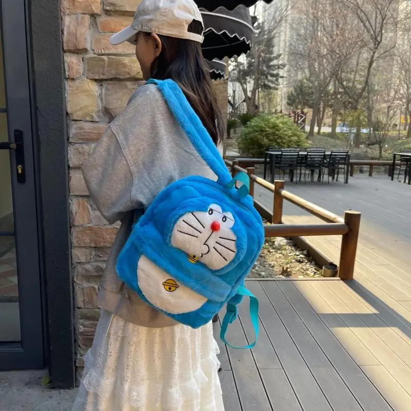 New Kawaii Doraemon Backpack Student Sports Adjustable Schoolbag Travel Portable Large Capacity Zipper Storage Bag Friend Gifts