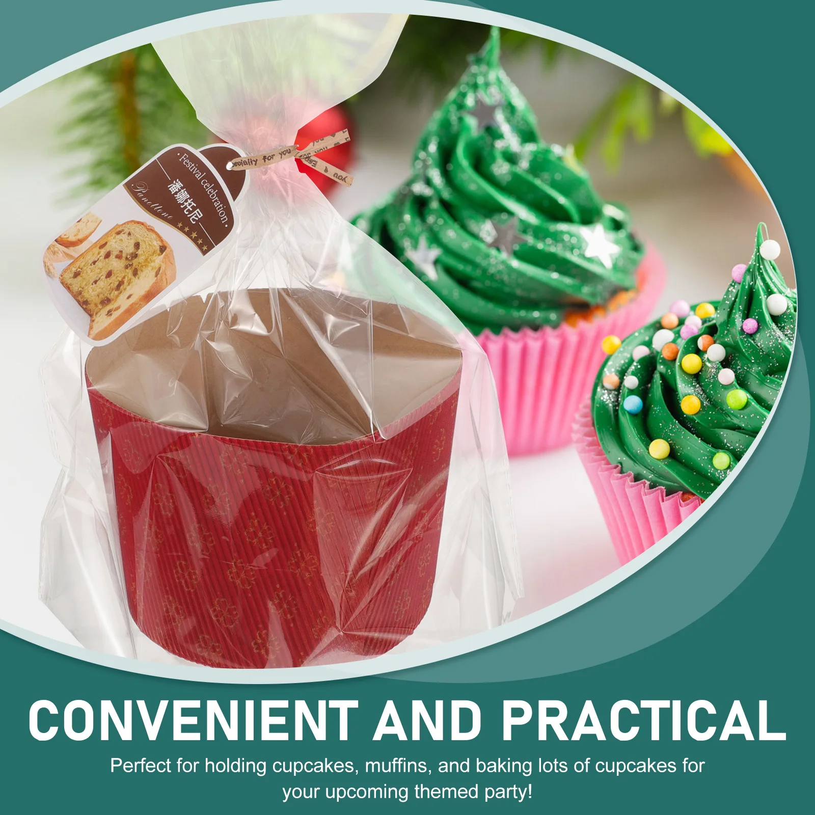

1Set Colorful Cupcake Cases Paper Liners for Baking Muffins Cakes Wedding Birthday Party Packaging Bags Tags Binding Ties