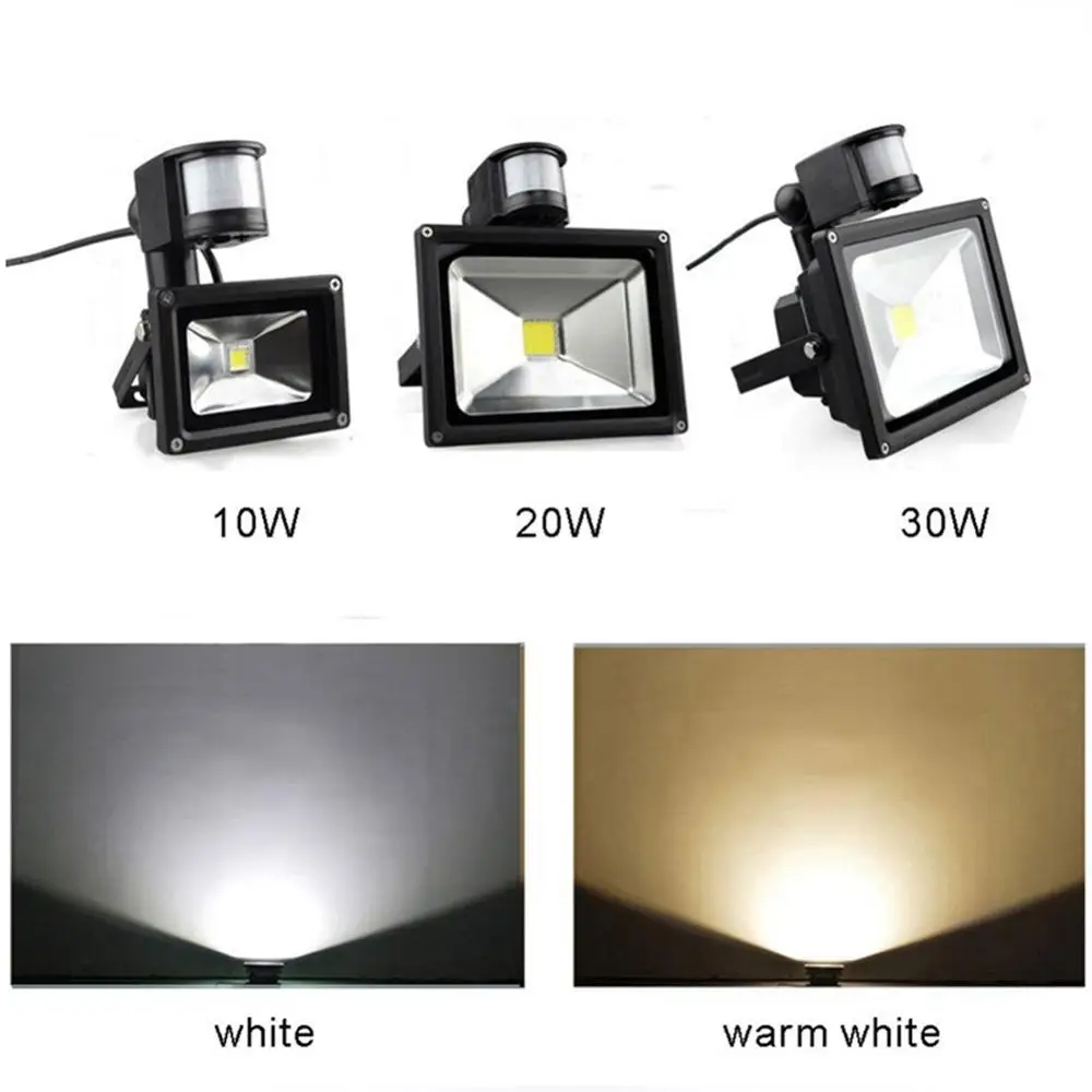 Led Floodlight Spotlight Waterproof Solar Warm Light System Garage Security Motion Sensor Time Adjustable Lamp