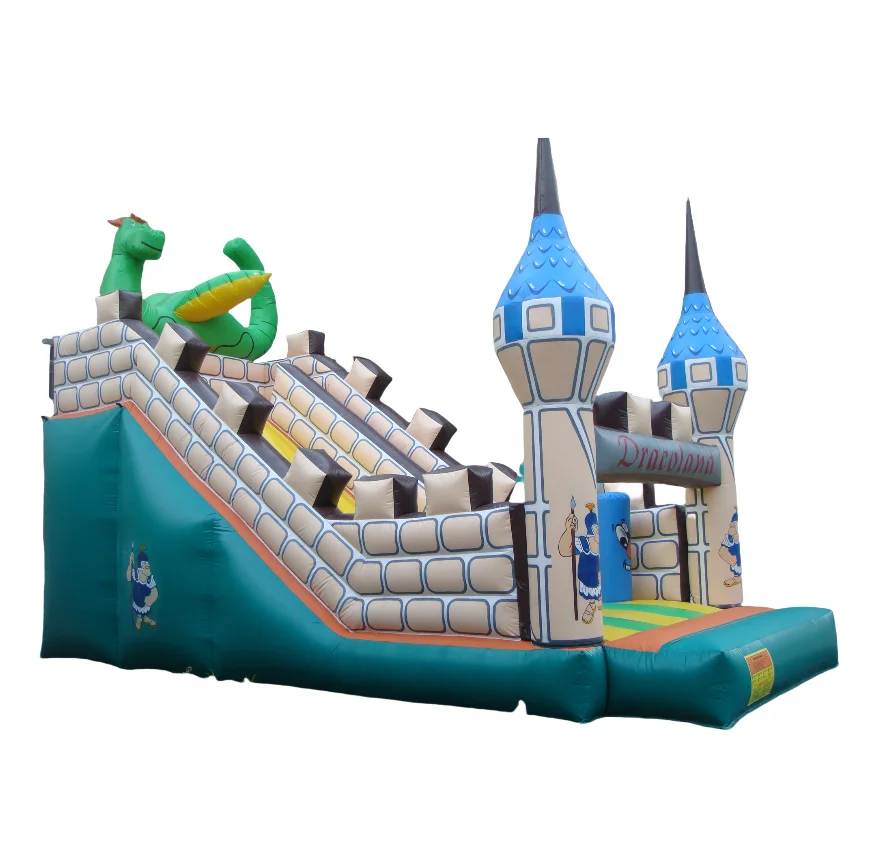 Commercial Dino Park Bouncy Castle Slide Dinosaur Inflatable Dry Slides For Kids