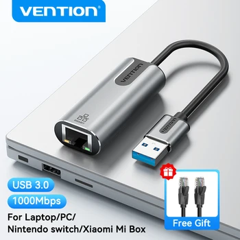 Vention USB Ethernet Adapter Karta sieciowa USB 3.0 do RJ45 Speed 1000M Lan Adapter dla Windows Mac Xaiomi Ethernet USB Adapter
