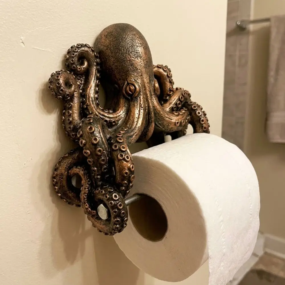 Resin Sea Turtle Toilet Paper Holder Coastal Style Beach Themed Bathroom Tissue Holder Cute Realistic Wall Mount Tissue Rack