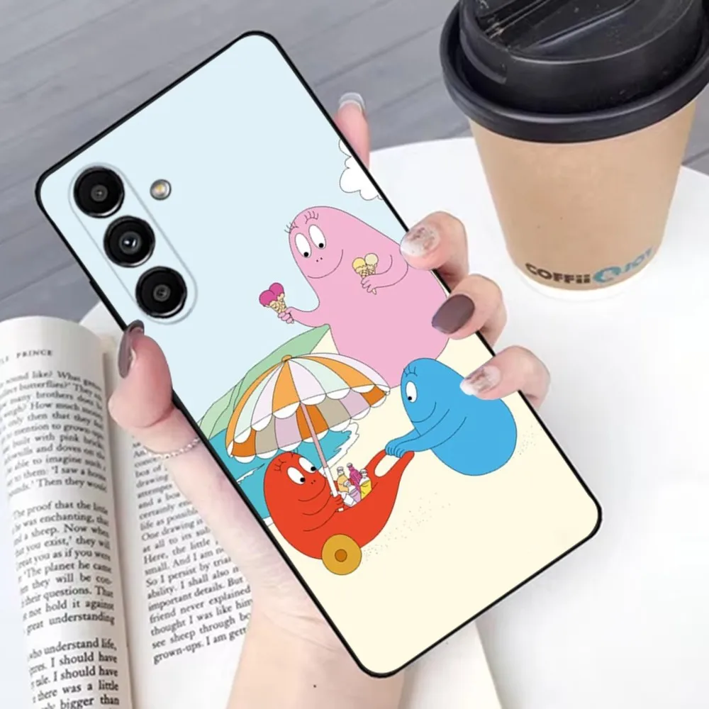 Cartoon B-BARBAPAPA cute  Phone Case For Samsung S24,23,22,30,21,10,9,Ultra,Plus,Lite,FE,Soft Silicone Black Cover