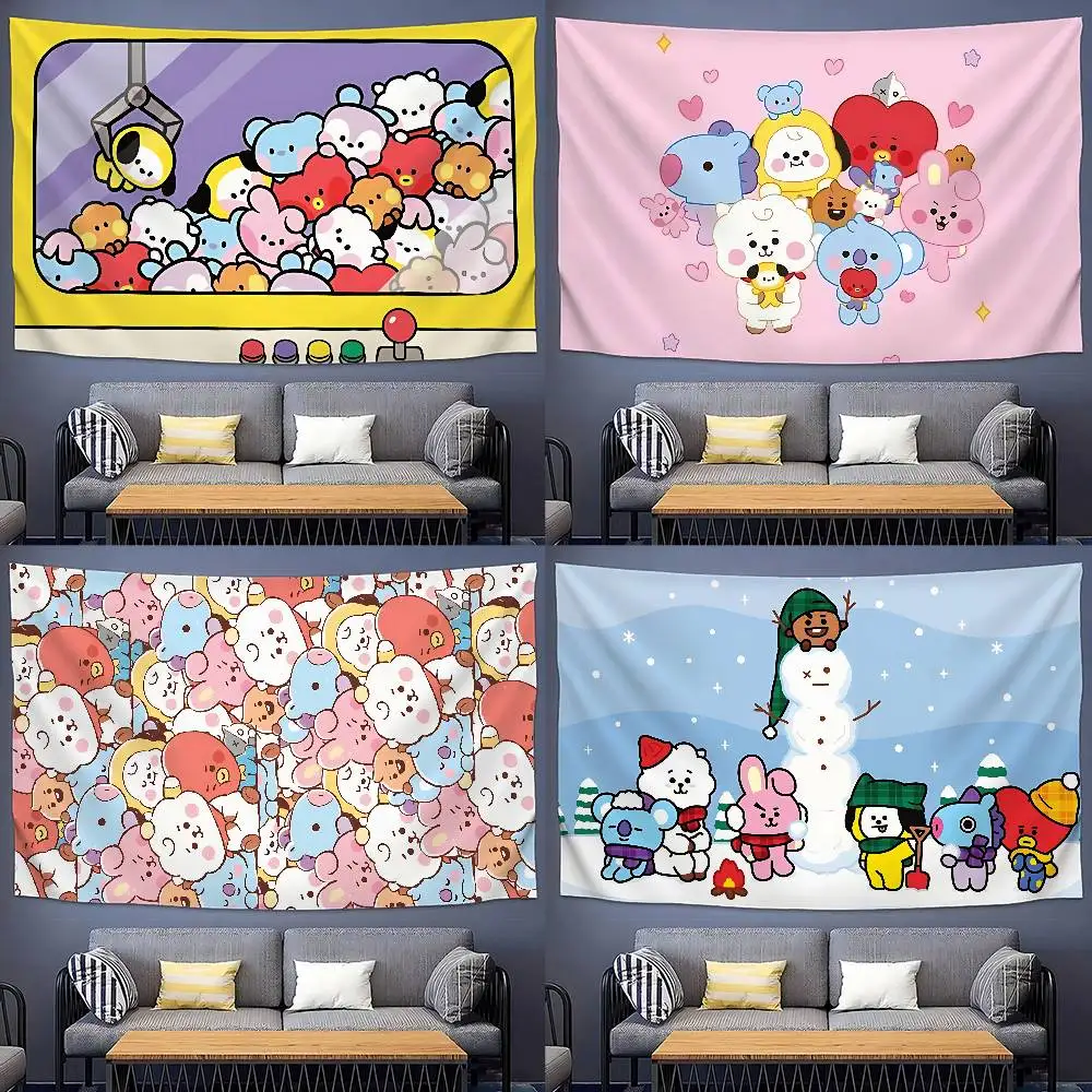 Cartoon-A-bt-21S Kawaii Tapestry Customizable Tapestries Of Various Styles,wall Hangings, Celebrity Photo Printing,wall Hangings