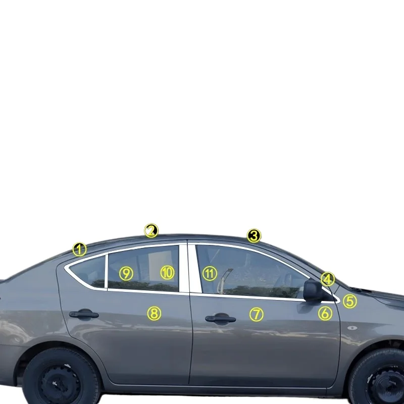 

For 2011-2018 Nissan sunny High-quality stainless steel modified body decoration bright strip accessories Car-Styling