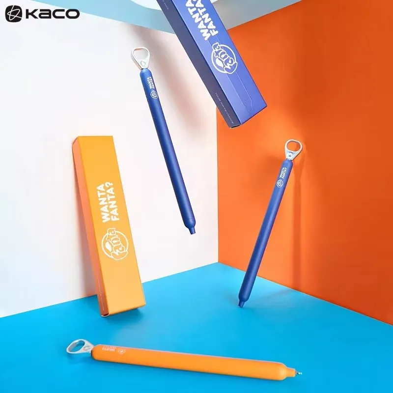 KACO FANTA Side Press Out The Core Gel Pen POPUP 0.5mm Dual Ball ST Nib Quick Dry Ballpoint Pen 800m Writing Length Stationery