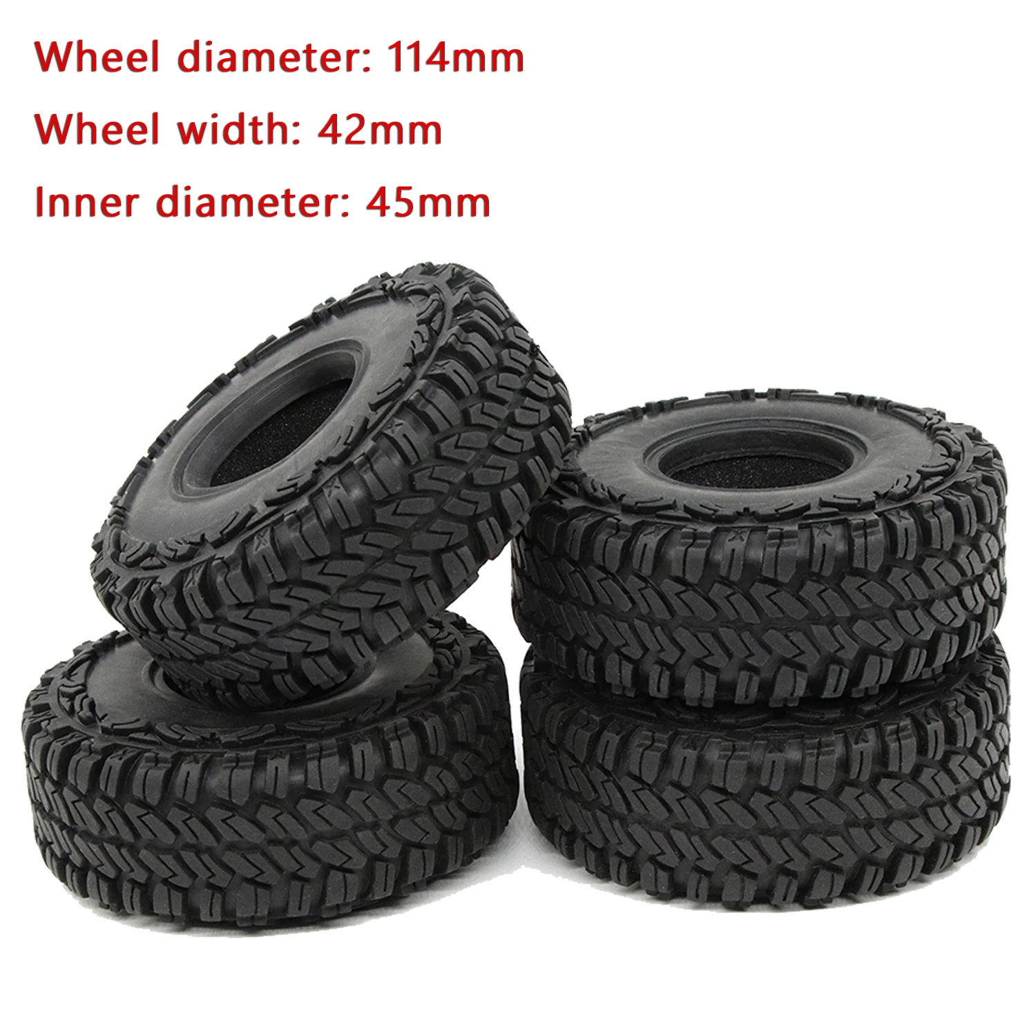 1.9インチラバーロックタイヤ,100mm,105mm,115mm,120mm,1:10ラジコン