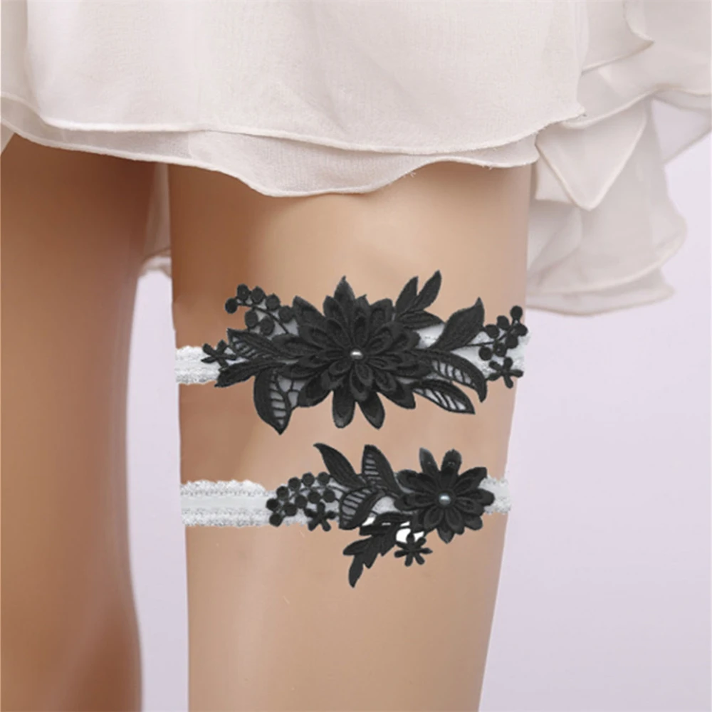 1 زوج أزياء من الدانتل الأزهار مثير الأربطة للنساء / العروس الفخذ الدائري الزفاف مطاطا الساق الرباط الساق الدائري