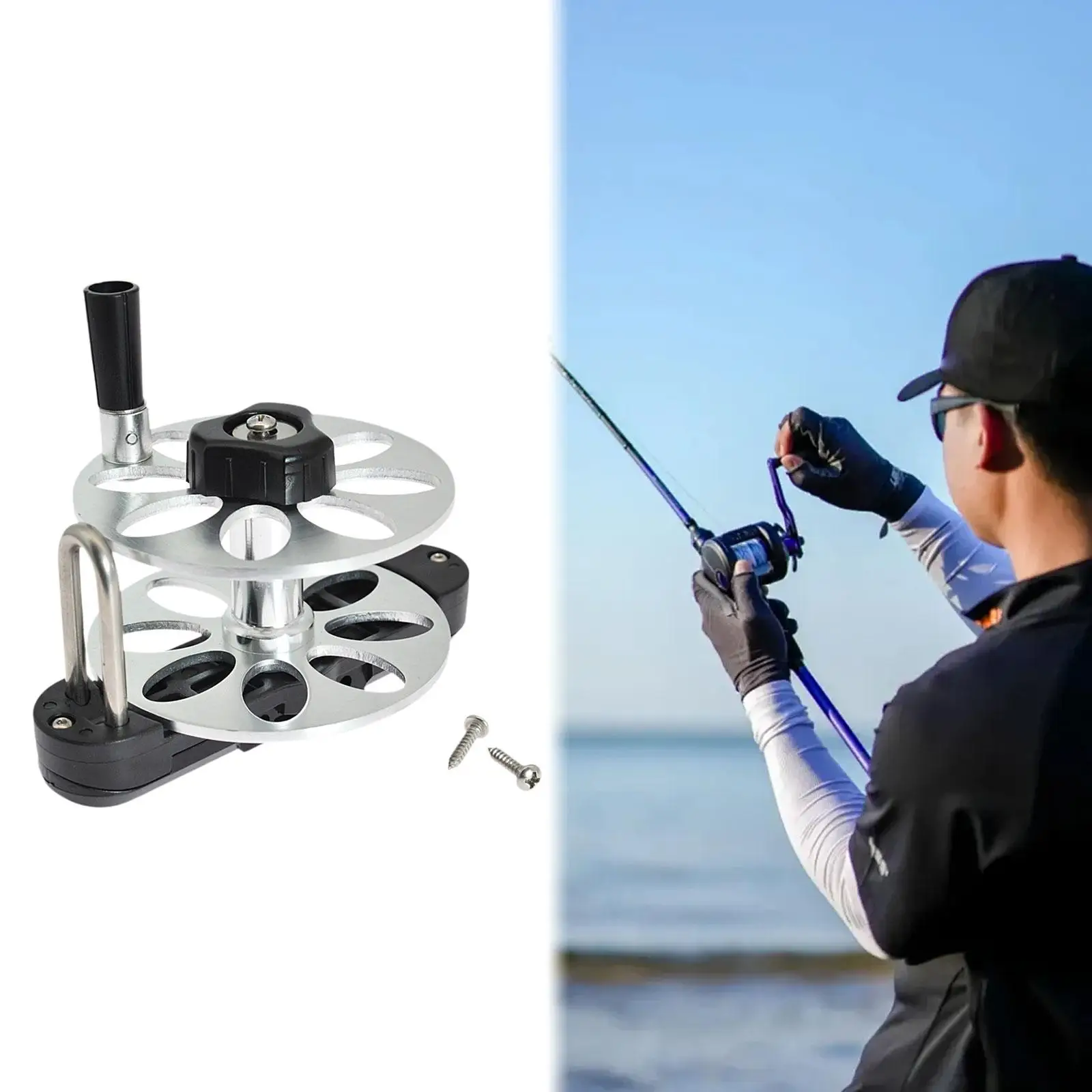 Fishing Wire Reel for Speargun Adjustable Tension Fishing Tool Aluminum Alloy Fishing Line Wheel with Tightening Knob Portable