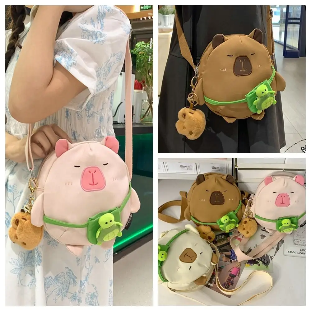 

Cartoon Capybara Crossbody Bag Capybara Animals Cartoon Capybara Backpack Mobile Phone Bag Small Round Bag