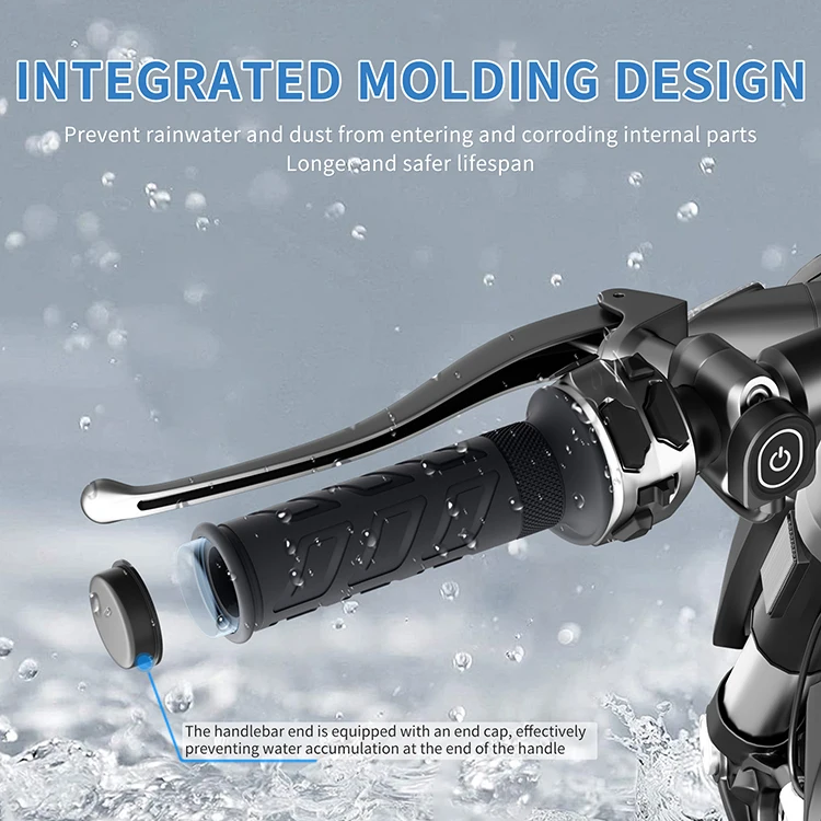 Motorcycle Rubber Handlebar Grip with Temperature Control and Circuit Memory Function Heated Grips for Bike