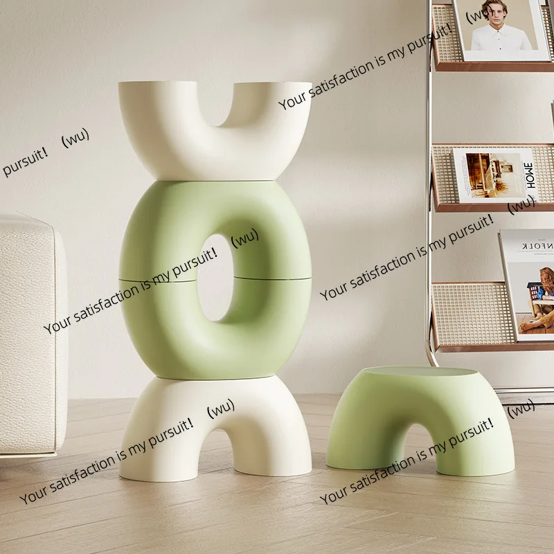 Household thickened rainbow low stool, living room non-slip round bench, bathroom, bathroom, foot-stepping small stool