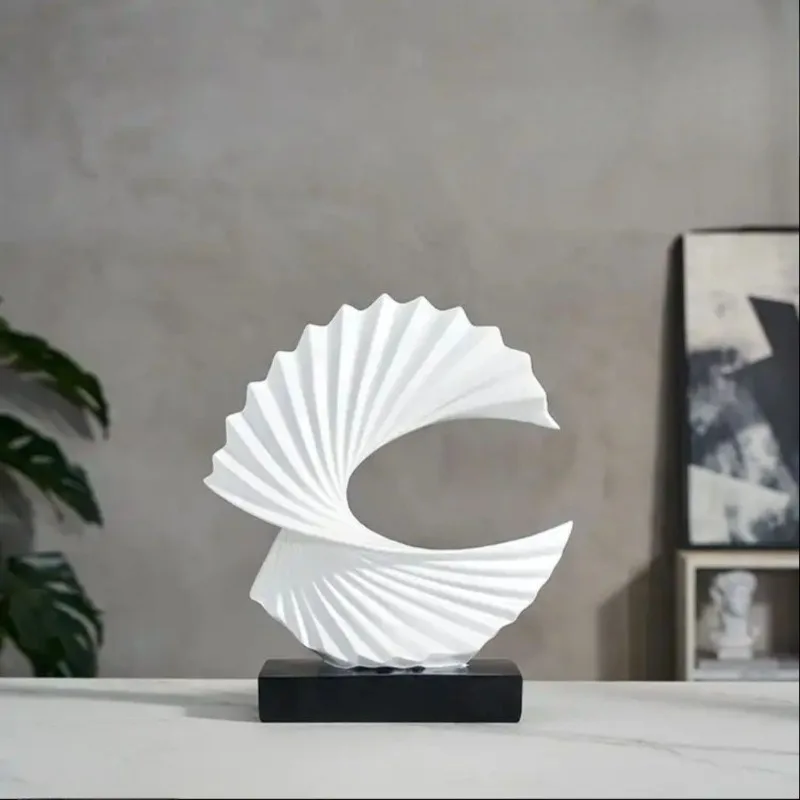 

1Pc Golden Wave Resin Craft Sculpture - Abstract Art Home Decor Figurine, Bedroom, Living Room, and Study Desktop Decorations
