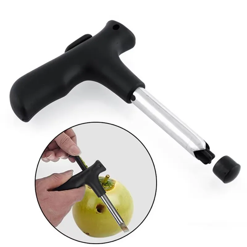 400Pcs Hot Kitchen Accessories New Durable Stainless Steel Coconut Opener Opening Driller Cut Hole Tool Knife + Cleaning Cloth